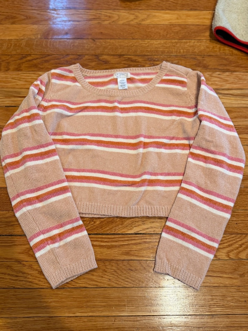 l*space Striped Set Cropped Sweater and shorts in Pink, Cream & Coral